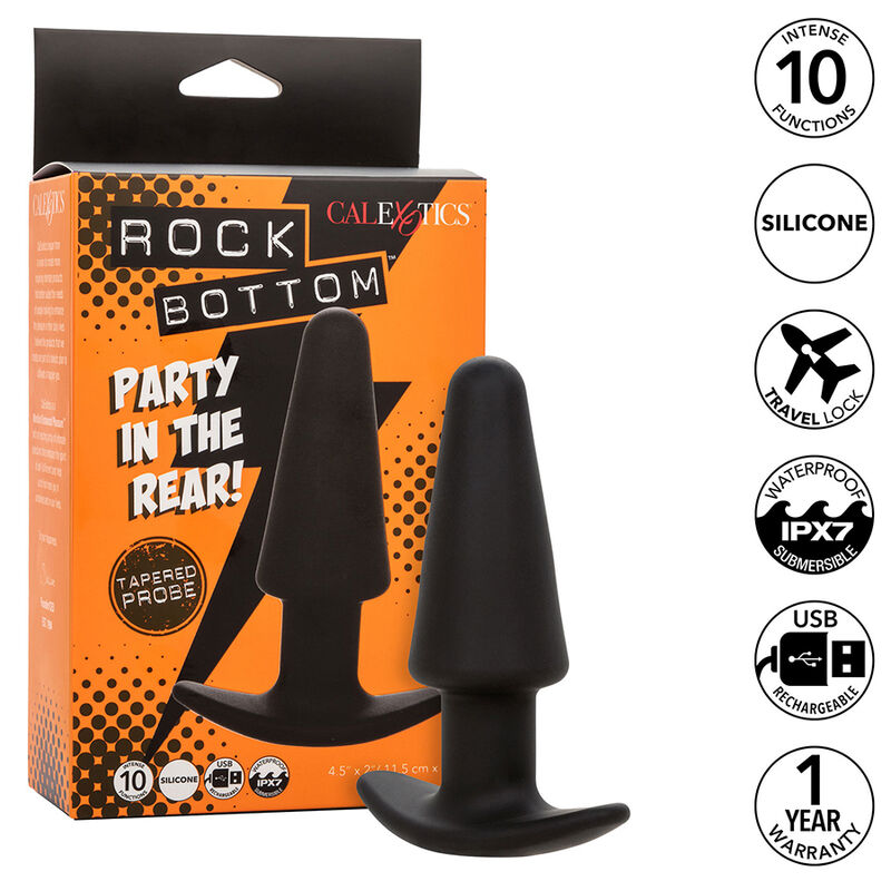 Calexotics-Rock Bottom Plug anale Conic 10 Vibrazioni, Silicone · Giocattoli anali (imaginea 10)