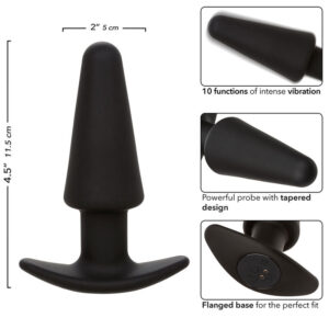 Calexotics-Rock Bottom Plug anale Conic 10 Vibrazioni, Silicone · Giocattoli anali (imaginea 7)