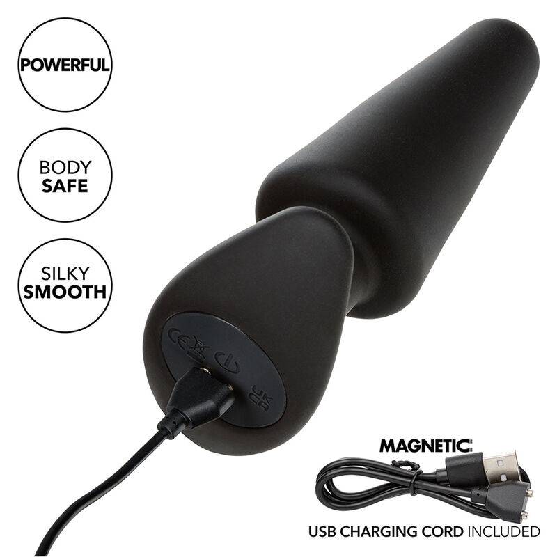 Calexotics-Rock Bottom Plug anale Conic 10 Vibrazioni, Silicone · Giocattoli anali (imaginea 4)