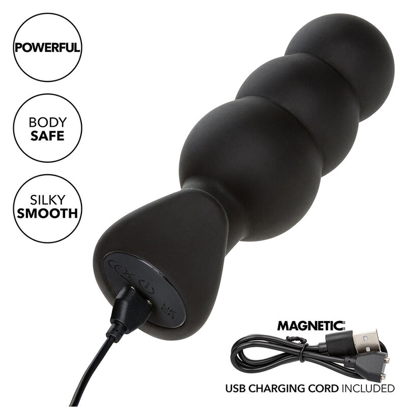Calexotics-Rock Bottom Plug anale con Perline 10 Vibrazioni Silicone · Giocattoli anali (immagine 4)