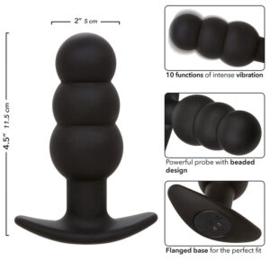 Calexotics-Rock Bottom Plug anale con Perline 10 Vibrazioni Silicone · Giocattoli anali (immagine 2)
