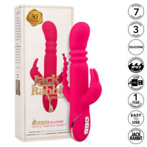 Calexotics-Jack Fantasy Vibratore Coniglio Triplo Riscaldato Rosa-7 · Vibratori (imaginea 10)