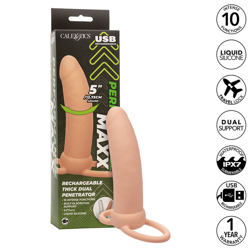 Calexotics-Maxx Thick Dual Penetrator 10 Vibrazioni Nude-Silicone 2 Calexotics-Maxx Thick Dual Penetrator 10 Vibrazioni Nude-Silicone · Anelli & Guaine per pene (imaginea 2)