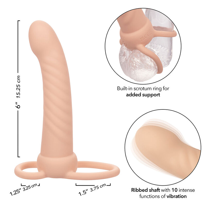 Calexotics-Maxx Ribbed Dual Penetrator 10 Vibrazioni · Strap-on & Imbracature (imaginea 4)