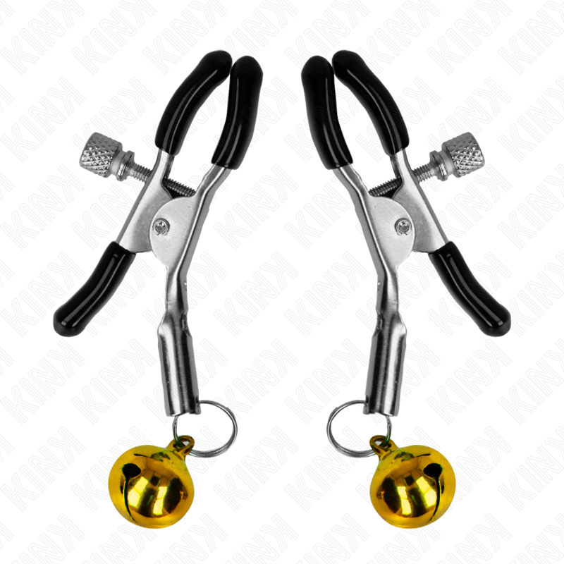 Kink Nipple Grip-Morsetto per capezzoli con campanella dorata 6 · Accessori BDSM (imaginea 5)