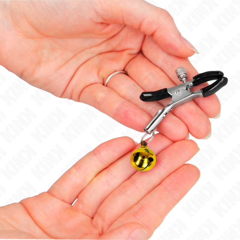 Kink Nipple Grip-Morsetto per capezzoli con campanella dorata 6 2 Kink Nipple Grip-Morsetto per capezzoli con campanella dorata 6 · Accessori BDSM (imaginea 2)