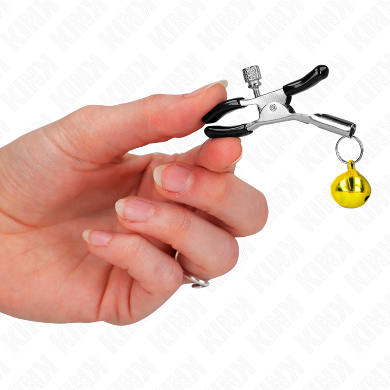 Kink Nipple Grip-Morsetto per capezzoli con campanella dorata 6 · Accessori BDSM (imaginea 4)