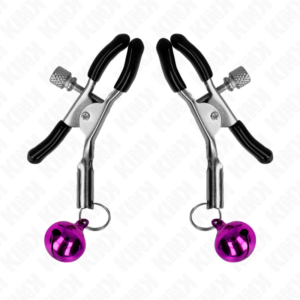 Kink Nipple Grip-Morsetto per capezzoli con campana Viola 6 cm-Metal · Accessori BDSM (imaginea 5)