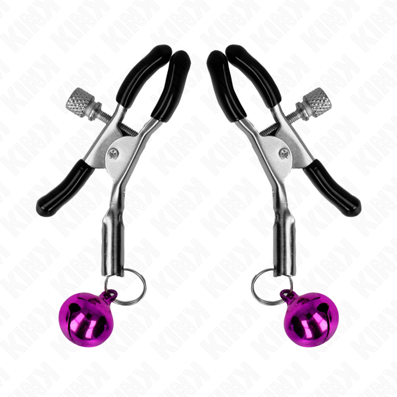 Kink Nipple Grip-Morsetto per capezzoli con campana Viola 6 cm-Metal · Accessori BDSM (imaginea 5)