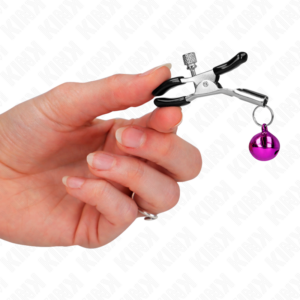 Kink Nipple Grip-Morsetto per capezzoli con campana Viola 6 cm-Metal · Accessori BDSM (imaginea 4)