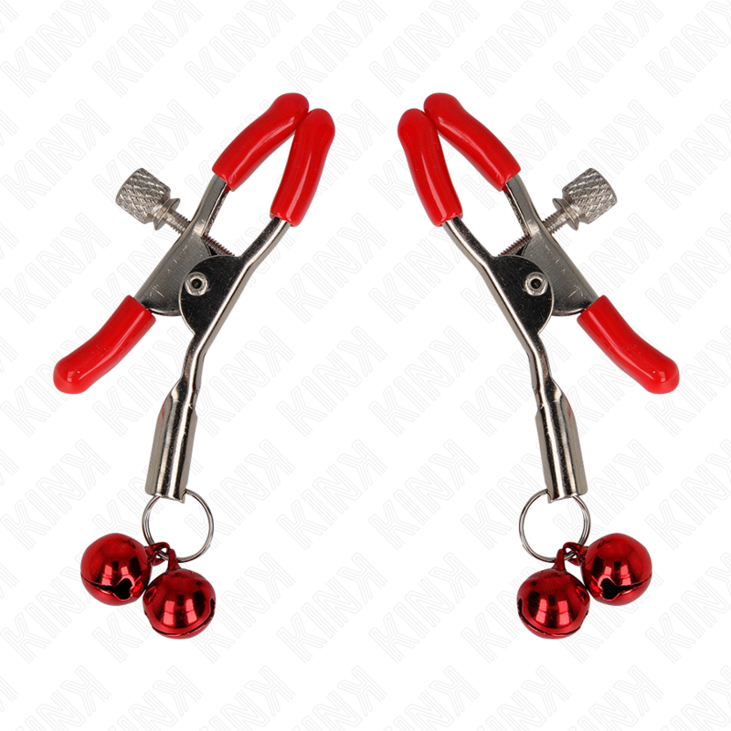 Kink Nipple Grip-Red Double Bell Nipple Clamp 6 cm-Metal 5 Kink Nipple Grip-Red Double Bell Nipple Clamp 6 cm-Metal · Accessori BDSM (imaginea 5)