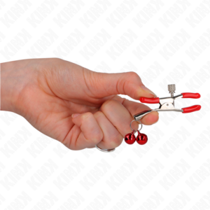 Kink Nipple Grip-Red Double Bell Nipple Clamp 6 cm-Metal 9 Kink Nipple Grip-Red Double Bell Nipple Clamp 6 cm-Metal · Accessori BDSM (imaginea 4)