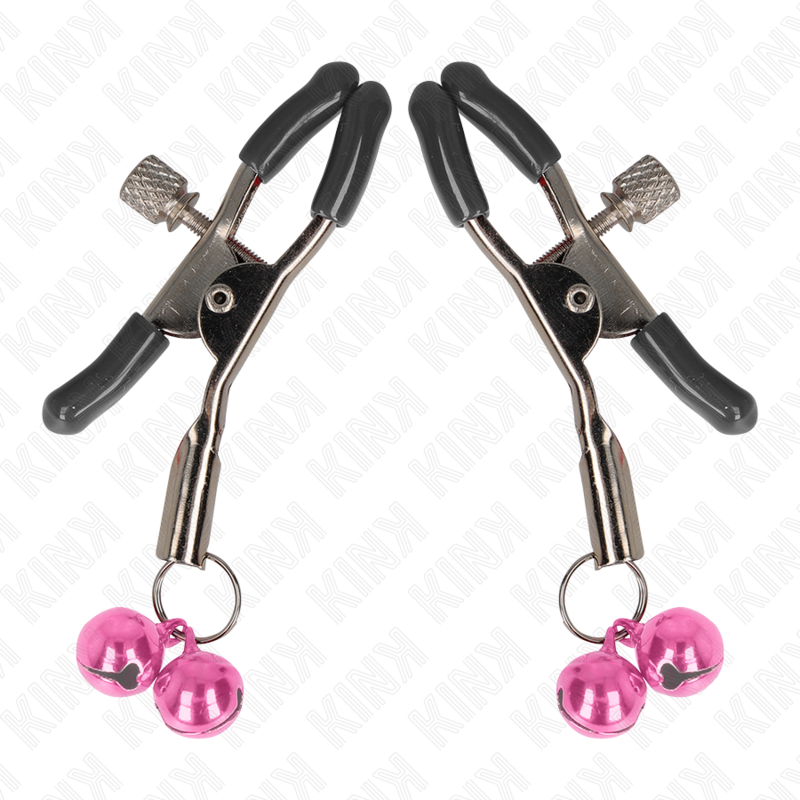 Kink Nipple Grip-Pinza per Doppio Cappelli con Campanelle Rosa, 6 · Accessori BDSM (imaginea 5)