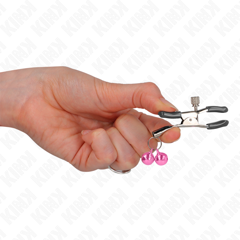 Kink Nipple Grip-Pinza per Doppio Cappelli con Campanelle Rosa, 6 2 Kink Nipple Grip-Pinza per Doppio Cappelli con Campanelle Rosa, 6 · Accessori BDSM (imaginea 2)