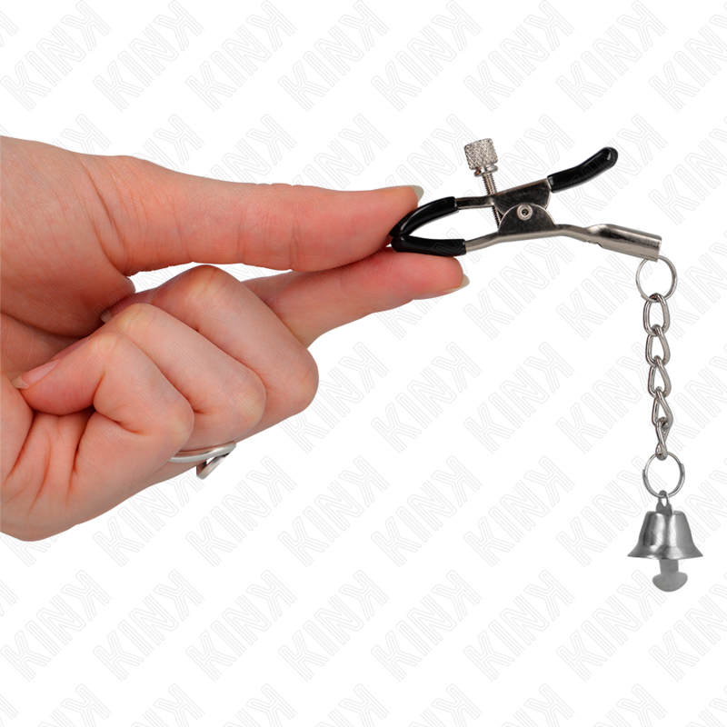 Kink Nipple Grip-Clame per capezzoli con ciondolo campana 2 Kink Nipple Grip-Clame per capezzoli con ciondolo campana · Accessori BDSM (imaginea 2)