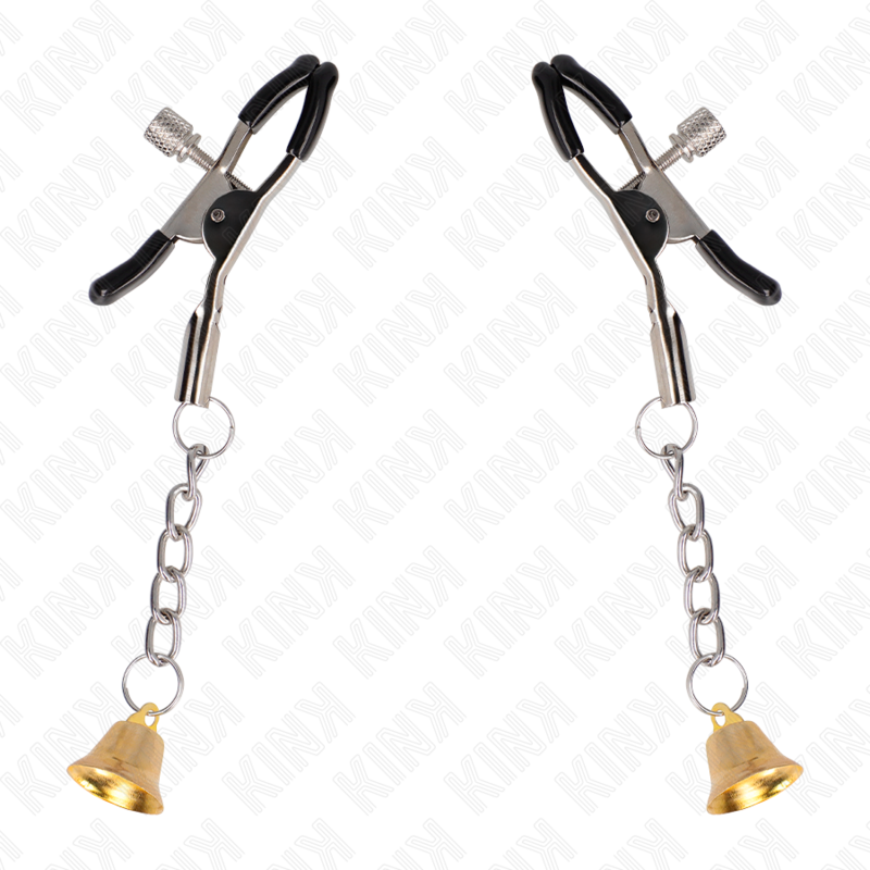 Kink Nipple Grip-Morsetti per capezzoli con ciondolo campana · Accessori BDSM (imaginea 5)