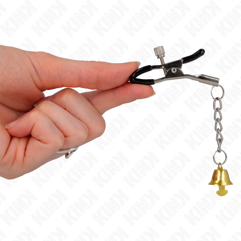 Kink Nipple Grip-Morsetti per capezzoli con ciondolo campana 2 Kink Nipple Grip-Morsetti per capezzoli con ciondolo campana · Accessori BDSM (imaginea 2)
