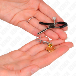 Kink Nipple Grip-Morsetti per capezzoli con ciondolo campana · Accessori BDSM (imaginea 3)