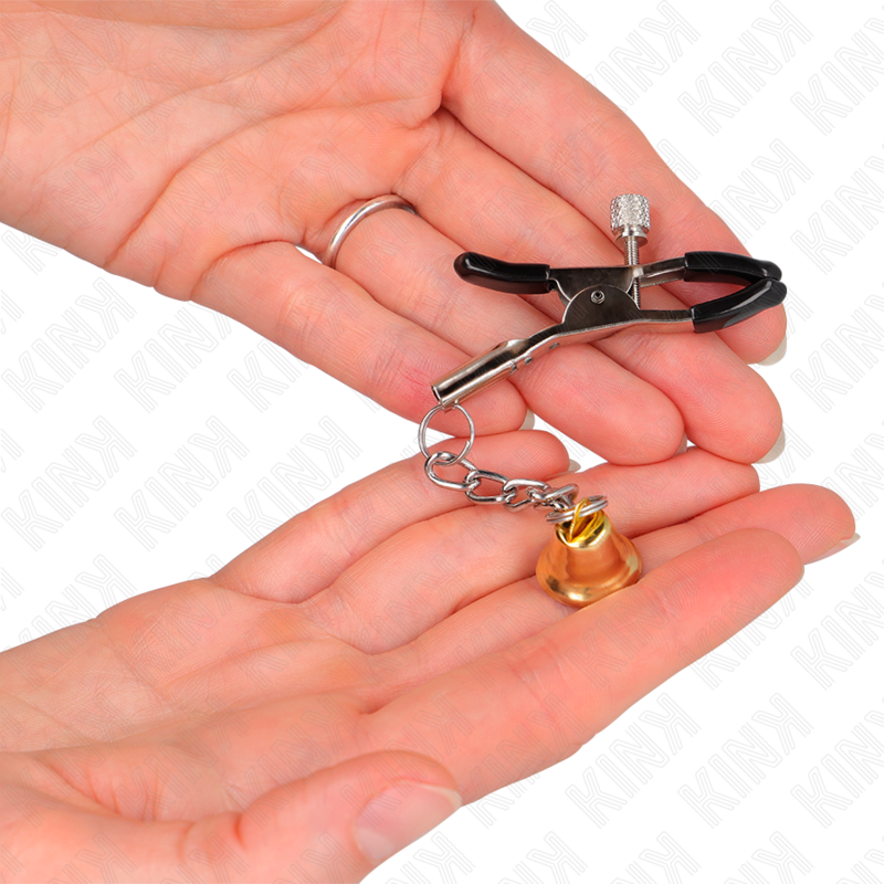 Kink Nipple Grip-Morsetti per capezzoli con ciondolo campana 3 Kink Nipple Grip-Morsetti per capezzoli con ciondolo campana · Accessori BDSM (imaginea 3)