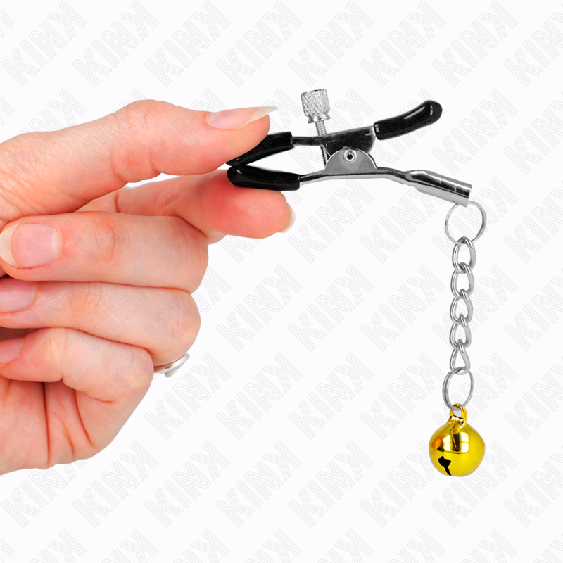 Kink Nipple Grip-Morsetti per capezzoli con ciondolo campana 4 Kink Nipple Grip-Morsetti per capezzoli con ciondolo campana · Accessori BDSM (imaginea 4)