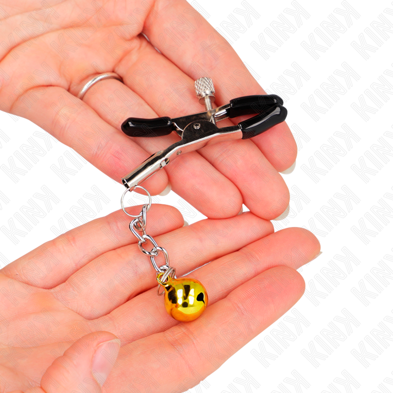 Kink Nipple Grip-Morsetti per capezzoli con ciondolo campana 3 Kink Nipple Grip-Morsetti per capezzoli con ciondolo campana · Accessori BDSM (imaginea 3)