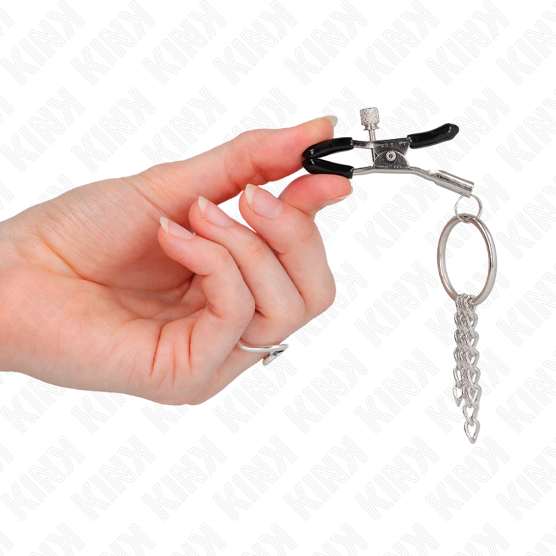 Kink Nipple Grip-O-ring Pinza per capezzoli a catena piccola 2 Kink Nipple Grip-O-ring Pinza per capezzoli a catena piccola · Accessori BDSM (imaginea 2)