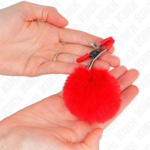 Kink Nipple Grip-Pinzette per tette con pompon di pelliccia 8 Kink Nipple Grip-Pinzette per tette con pompon di pelliccia · Accessori BDSM (imaginea 3)