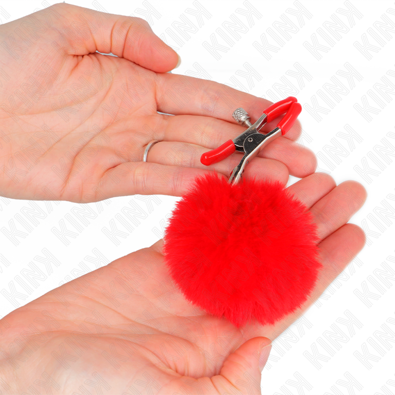 Kink Nipple Grip-Pinzette per tette con pompon di pelliccia 3 Kink Nipple Grip-Pinzette per tette con pompon di pelliccia · Accessori BDSM (imaginea 3)