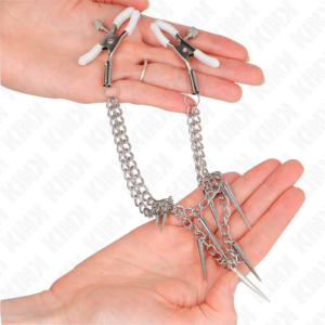 Kink Nipple Grip-Morsetti per capezzoli con pinze e catena 30 cm-Metal 8 Kink Nipple Grip-Morsetti per capezzoli con pinze e catena 30 cm-Metal · Accessori BDSM (imaginea 3)