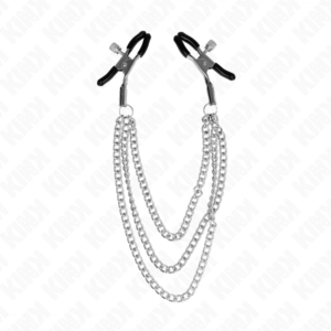 Kink Nipple Grip-Morsetti per capezzoli a 3 catene d'argento · Accessori BDSM (imaginea 5)