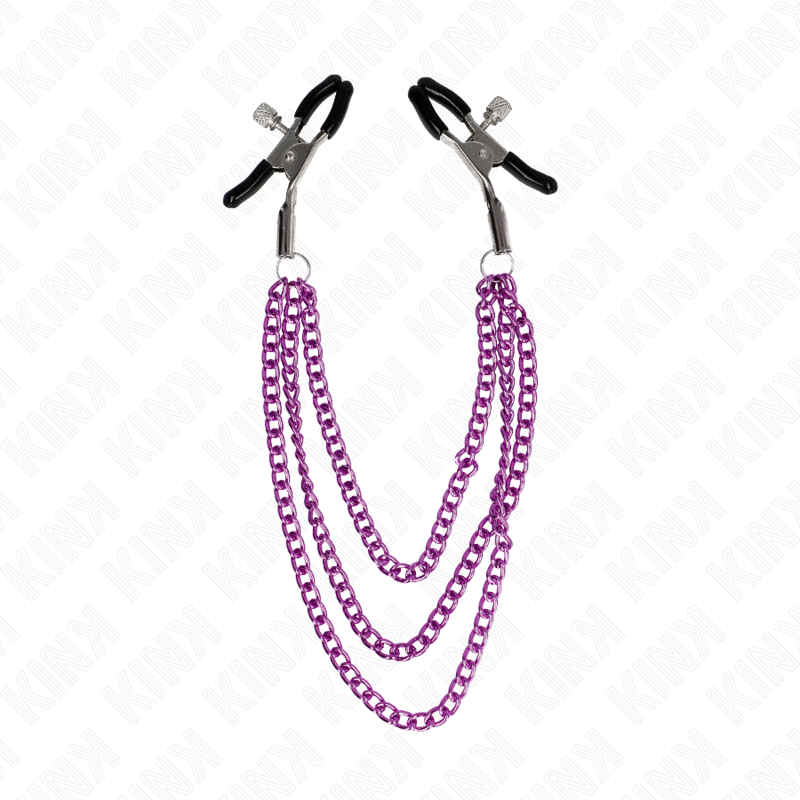 Kink Nipple Grip-Morsetti per capezzoli a 3 catene Viola 5 Kink Nipple Grip-Morsetti per capezzoli a 3 catene Viola · Accessori BDSM (imaginea 5)