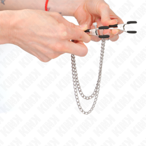 Kink Nipple Grip-Morsetti per capezzoli con 2 catene spesse · Accessori BDSM (immagine 4)
