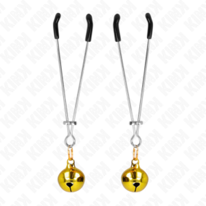 Kink Nipple Grip-Morsetti sottili per capezzoli con campane-Oro · Accessori BDSM (imaginea 2)