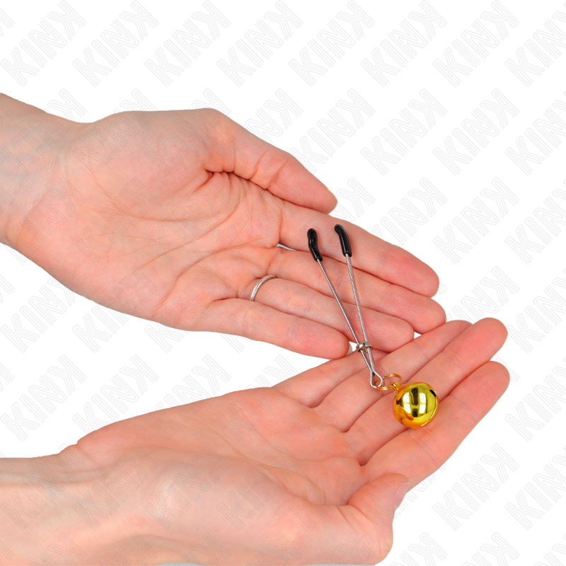 Kink Nipple Grip-Morsetti sottili per capezzoli con campane-Oro 3 Kink Nipple Grip-Morsetti sottili per capezzoli con campane-Oro · Accessori BDSM (imaginea 3)