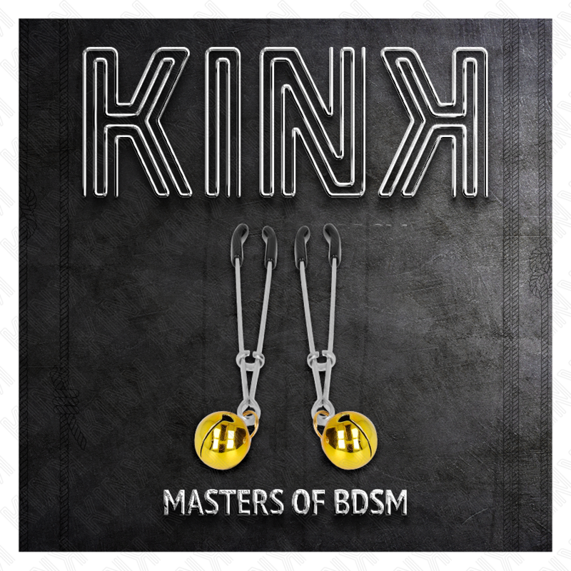 Kink Nipple Grip-Morsetti sottili per capezzoli con campane-Oro · Accessori BDSM (imaginea 5)