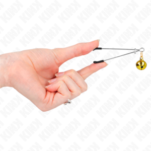 Kink Nipple Grip-Morsetti sottili per capezzoli con campane-Oro · Accessori BDSM (imaginea 4)