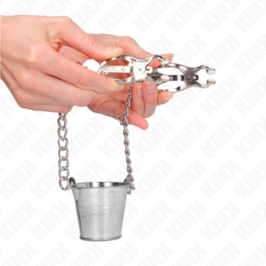 Kink Nipple Grip-Morsetti per capezzoli con coppa, Argento-Silicone · Accessori BDSM (imaginea 3)