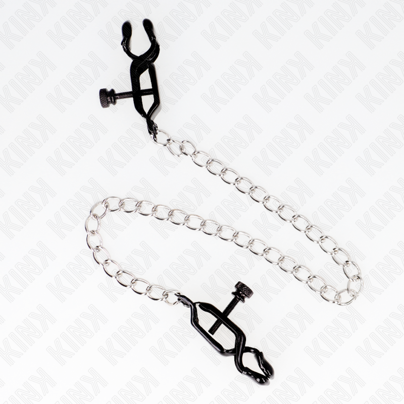 Kink Nipple Grip-Morsetti piatti per capezzoli a catena, Argento · Accessori BDSM (imaginea 5)