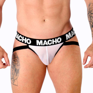 Macho Underwear-MX26X1 Jock di Rete Bianco