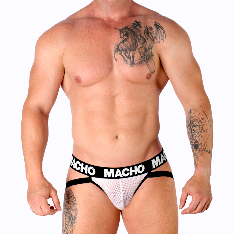 Macho Underwear-MX26X1 Jock di Rete Bianco 5 Macho Underwear-MX26X1 Jock di Rete Bianco · Intimo uomo (imaginea 6)