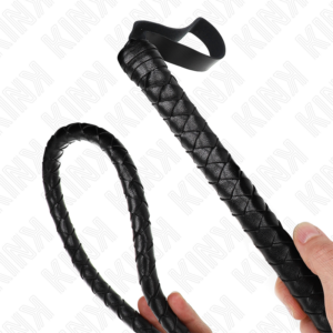 Kink Impact & Touch-Bici Snake Lung Nero 210 cm-Pelle Ecologica · Accessori BDSM (imaginea 4)