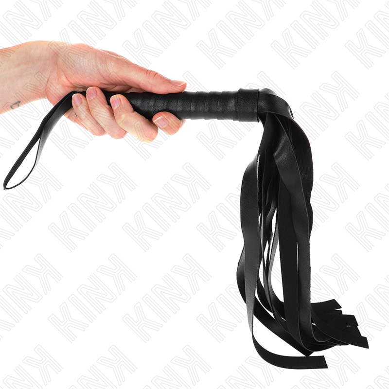 Kink Impact & Touch-Black Wide Tail Whip 48.5 cm-Pelle Ecologica 1 Kink Impact & Touch-Black Wide Tail Whip 48.5 cm-Pelle Ecologica · Accessori BDSM