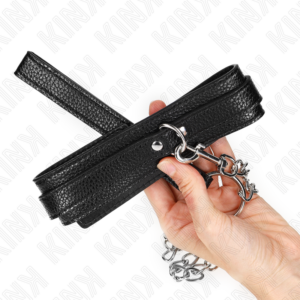 Kink Collar & Gag-Collana modello serpente con guinzaglio 65 cm-metallo · Bondage & Manette (imaginea 3)