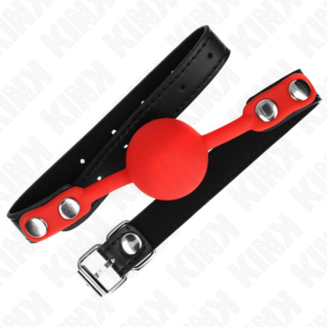 Kink Collar & Gag-Morsetto a sfera in silicone Rosso 4 cm, cinghia 60