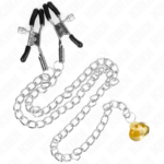 Kink Nipple Grip-Morsetti per capezzoli a catena e ciondolo corno · Accessori BDSM