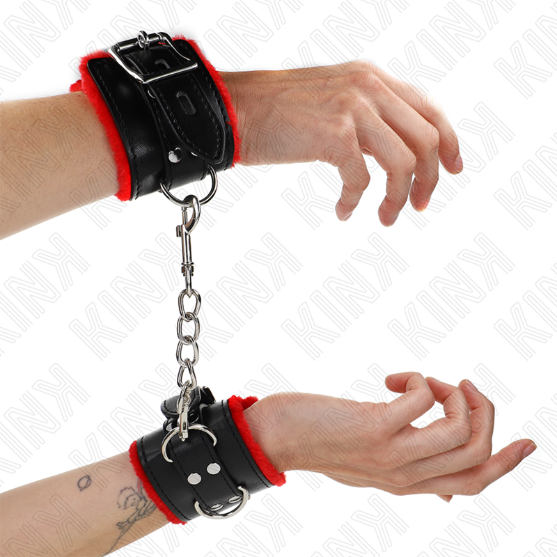 Kink Wrist Restraint-Polsini imbottiti con Rosso