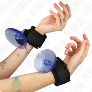Kink Wrist Restraint-Manette con Ventosa per Polsini Nero