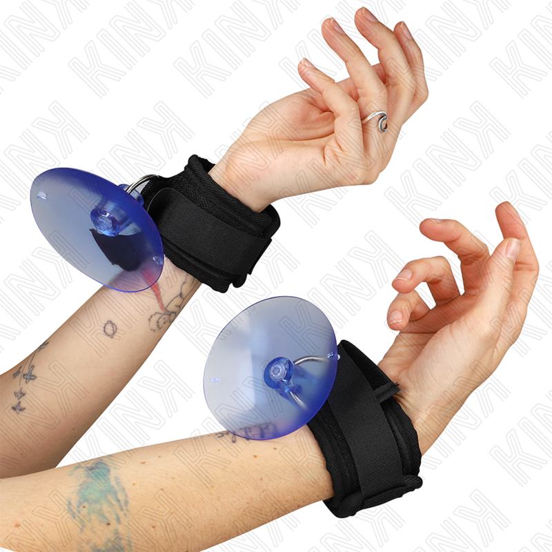 Kink Wrist Restraint-Manette con Ventosa per Polsini Nero