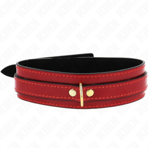 Kink Collar & Gag-Collana regolabile Bordeaux con dettagli dorati · Bondage & Manette (imaginea 2)