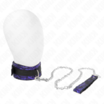 Kink Collar & Gag-Collana in velour corto con pizzo e cinturino 105 · Bondage & Manette